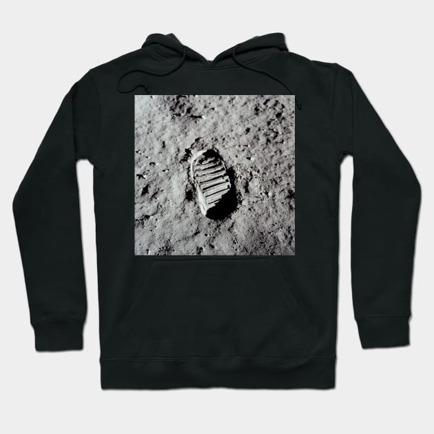 First Footprint on the Moon by Buzz Aldrin Hoodie by jutulen